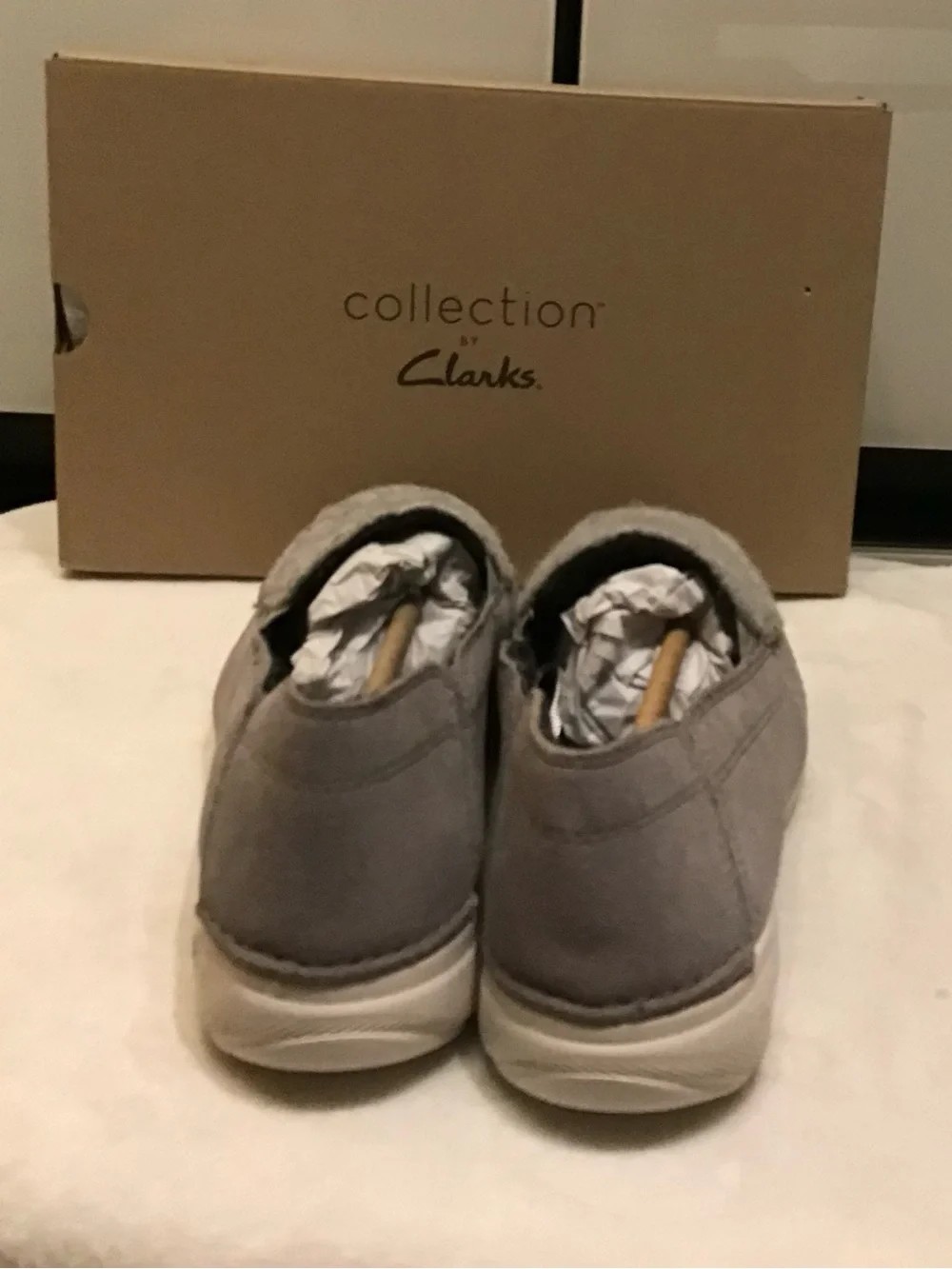 Clarks Gorwin Step Men's Grey Suede Loafers in grey suede, featuring a slip on